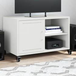 Szafka RTV, biała, 68x39x43,5 cm, stal walcowana na zimno