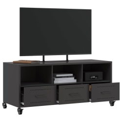 Szafka RTV, czarna, 100,5x39x43,5 cm, stal walcowana na zimno
