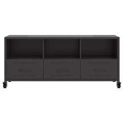 Szafka RTV, czarna, 100,5x39x43,5 cm, stal walcowana na zimno