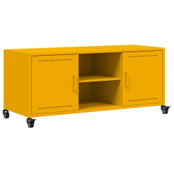Szafka pod telewizor, musztardowa, 100,5x39x43,5 cm, stalowa