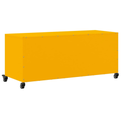 Szafka pod telewizor, musztardowa, 100,5x39x43,5 cm, stalowa