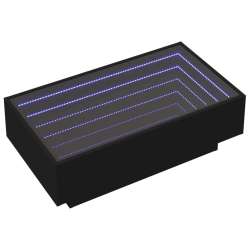 Stolik kawowy z LED, czarny, 90x50x30 cm