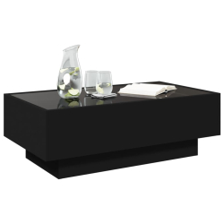 Stolik kawowy z LED, czarny, 90x50x30 cm