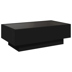 Stolik kawowy z LED, czarny, 90x50x30 cm