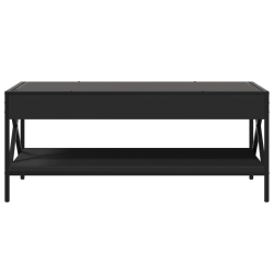 Stolik kawowy z LED Infinity, czarny, 90x50x38 cm
