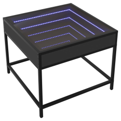 Stolik kawowy z LED Infinity, czarny, 50x50x41 cm
