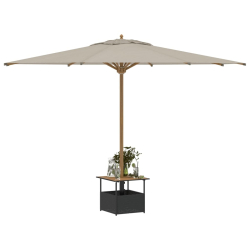 Stolik ogrodowy z otworem na parasol, czarny, 55x55x46,5 cm