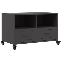 Szafka RTV, czarna, 68x39x43,5 cm, stal walcowana na zimno