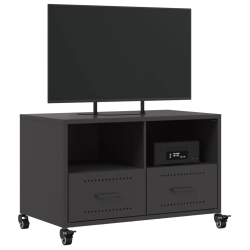 Szafka RTV, czarna, 68x39x43,5 cm, stal walcowana na zimno