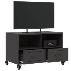 Szafka RTV, czarna, 68x39x43,5 cm, stal walcowana na zimno