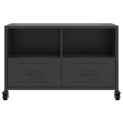 Szafka RTV, czarna, 68x39x43,5 cm, stal walcowana na zimno