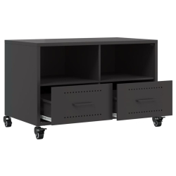 Szafka RTV, czarna, 68x39x43,5 cm, stal walcowana na zimno