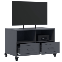 Szafka RTV, czarna, 68x39x43,5 cm, stal walcowana na zimno