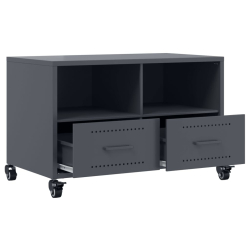 Szafka RTV, czarna, 68x39x43,5 cm, stal walcowana na zimno