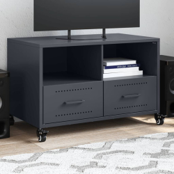 Szafka RTV, czarna, 68x39x43,5 cm, stal walcowana na zimno