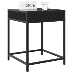 Stolik nocny z LED Infinity, czarny, 40x40x51 cm