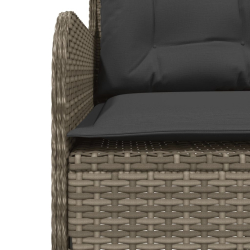 2-częściowa sofa ogrodowa z poduszkami, szara, polirattan