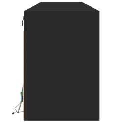 Ścienna szafka pod TV, z LED, czarna, 180x31x45 cm