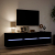 Ścienna szafka pod TV, z LED, czarna, 180x31x45 cm
