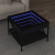 Stolik kawowy z LED Infinity, czarny, 50x50x38 cm