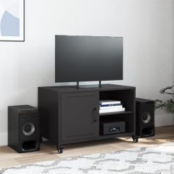 Szafka RTV, czarna, 68x39x43,5 cm, stal walcowana na zimno