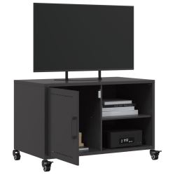 Szafka RTV, czarna, 68x39x43,5 cm, stal walcowana na zimno