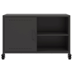 Szafka RTV, czarna, 68x39x43,5 cm, stal walcowana na zimno