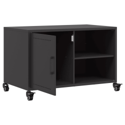 Szafka RTV, czarna, 68x39x43,5 cm, stal walcowana na zimno