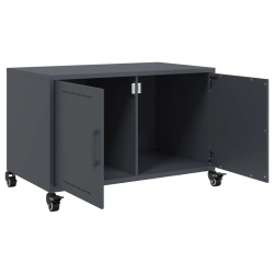 Szafka RTV, czarna, 68x39x43,5 cm, stal walcowana na zimno