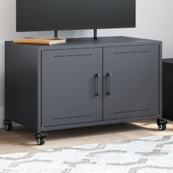 Szafka RTV, czarna, 68x39x43,5 cm, stal walcowana na zimno