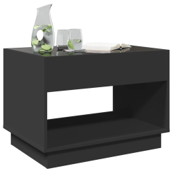 Stolik kawowy z LED Infinity, czarny, 70x50x50 cm