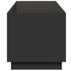 Stolik kawowy z LED Infinity, czarny, 70x50x50 cm
