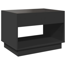 Stolik kawowy z LED Infinity, czarny, 70x50x50 cm