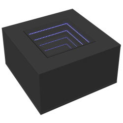 Stolik kawowy z LED, czarny, 60x60x40 cm