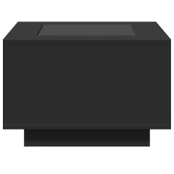 Stolik kawowy z LED, czarny, 60x60x40 cm