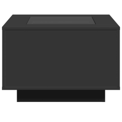 Stolik kawowy z LED, czarny, 60x60x40 cm
