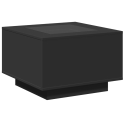 Stolik kawowy z LED, czarny, 60x60x40 cm