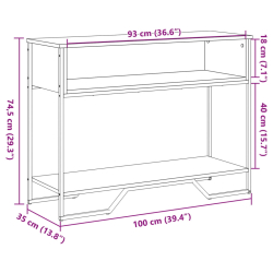Stolik konsolowy, czarny, 100x35x74,5 cm