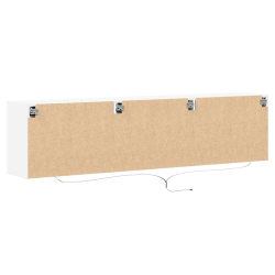 Ścienna szafka pod TV, z LED, biała, 180x31x45 cm