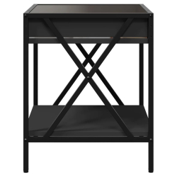Stolik kawowy z LED Infinity, czarny, 40x40x49 cm