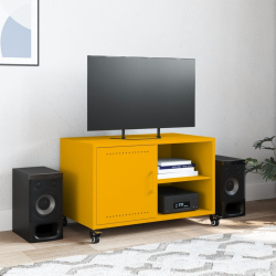 Szafka RTV, musztardowa, 68x39x43,5 cm, stal walcowana na zimno