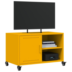 Szafka RTV, musztardowa, 68x39x43,5 cm, stal walcowana na zimno