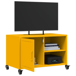 Szafka RTV, musztardowa, 68x39x43,5 cm, stal walcowana na zimno