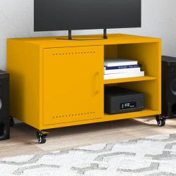 Szafka RTV, musztardowa, 68x39x43,5 cm, stal walcowana na zimno