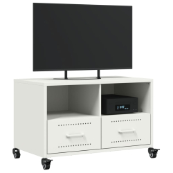 Szafka RTV, biała, 68x39x43,5 cm, stal walcowana na zimno