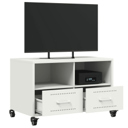 Szafka RTV, biała, 68x39x43,5 cm, stal walcowana na zimno