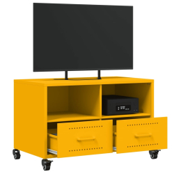 Szafka RTV, musztardowa, 68x39x43,5 cm, stal walcowana na zimno