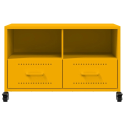 Szafka RTV, musztardowa, 68x39x43,5 cm, stal walcowana na zimno