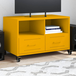 Szafka RTV, musztardowa, 68x39x43,5 cm, stal walcowana na zimno