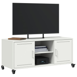Szafka RTV, biała, 100,5x39x43,5 cm, stal walcowana na zimno